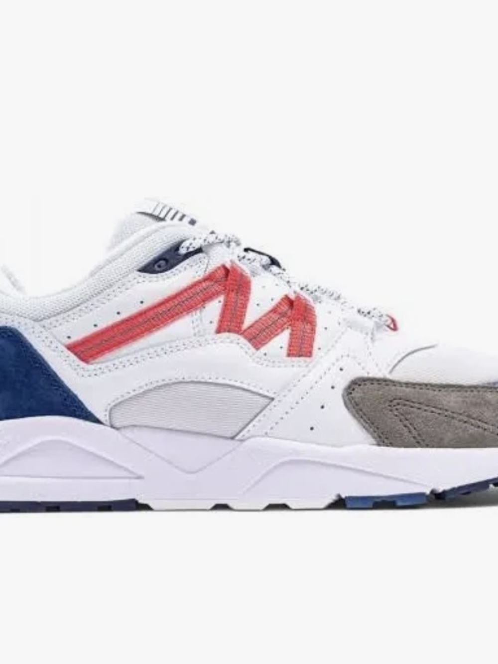 Women's White Athletic Sneakers with Coral & Navy Accents